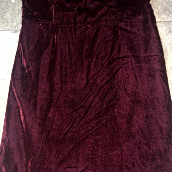House of Harlow 1960 x Revolve Burgundy Velvet Shoulder Tie Maroon Mini Dress M - Picture 7 of 8